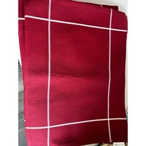 Pampered Chef Red & White Window Pane Placemats Set of 6 Christmas Holiday Fall